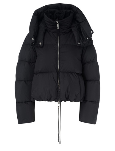 Down jacket over Sportmax Beira in black waterproof fabric