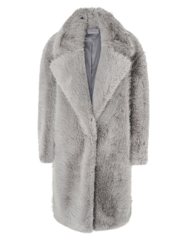 アウターその他 SPORTMAX Women Outer ASTROCO Q SPORM 001 GREY Pearl gray faux fur coat Sportmax