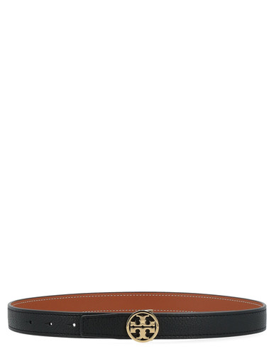 ベルト TORY BURCH Woman Belt Black 138935 001 Belt Tory Burch Miller Reversible in black grained leather