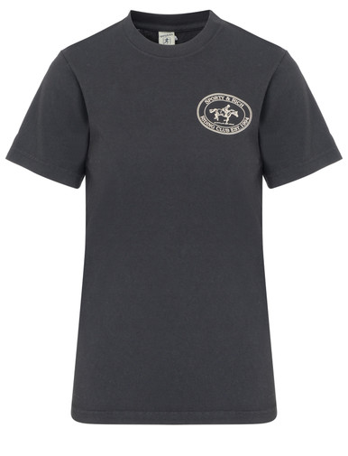 【関税込み】Sporty & Rich ブラック ボンディングロゴ Tシャツ Sporty & Richのブラック ボンディングロゴ Tシャツがセール中