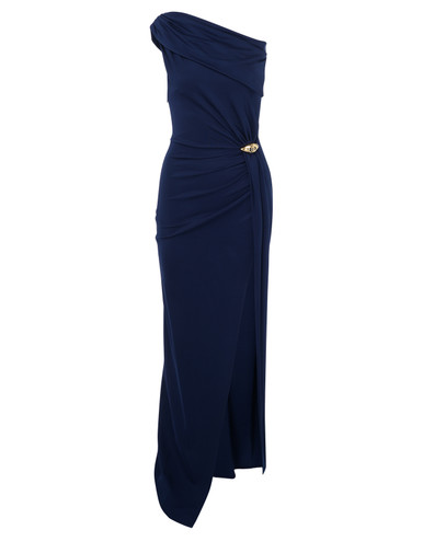 Abito Red Carpet Elisabetta Franchi in jersey blu H-Brands