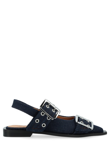 ★GANNI★Denim Charms Feminine Buckle Ballerinas★大人気★ Denim Charms Feminine Buckle Ballerinas