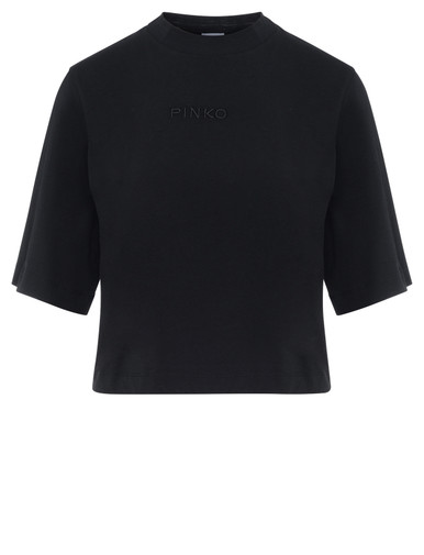T-Shirt Pinko boxy in cotone nera | H-Brands