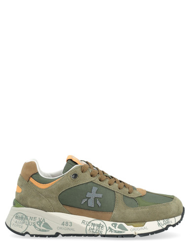 Premiata Mase 7235 sneaker in green leather and fabric | H