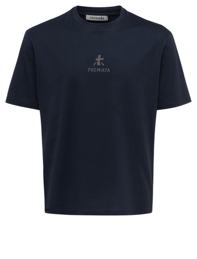 Tシャツ・カットソー PREMIATA Men T Shirts PA1019 BLUE Blue Premiata T-shirt in blue cotton | H-Brands
