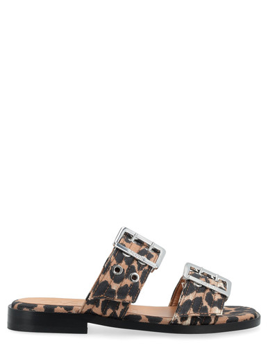 Ganni Leopard-Print Ganni Sandals | H-Brands