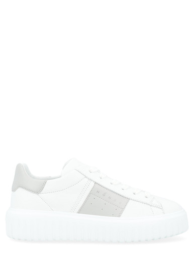 はな　904545 Hogan Sneakers in White and Gray Nappa Leather | H-Brands