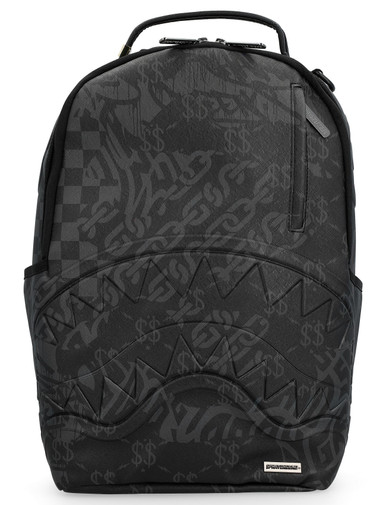 Sprayground 3 AM Check backpack in black vegan leather | H