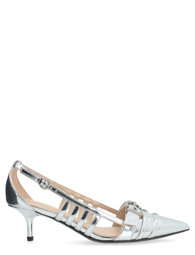 シューズ・サンダルその他 PINKO Women Shoes SD0249E003 GLORIA02ZZF Silver Pinko pumps in silver leather | H-Brands