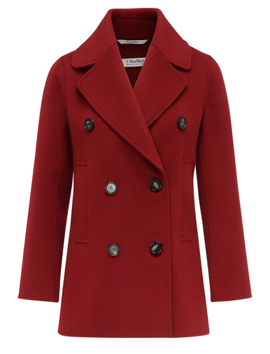 Double-breasted 'S Max Mara Caban Jacket in Red Wool | H-Brands