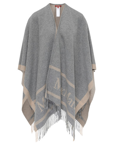 Max Mara Hilde poncho in gray wool | H-Brands