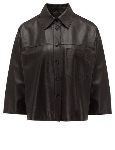Weekend Max Mara Jacket in Chocolate-Colored Nappa Leather | H-Brands