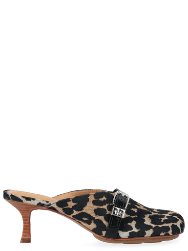 Ganni leopard-print fabric mules | H-Brands