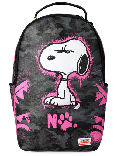 Sprayground Snoopy Backpack in Black Vegan Leather | H-Brands