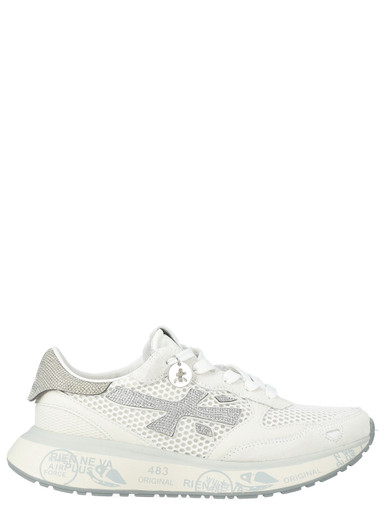 Premiata 8186 Sneakers in White Fabric and Leather | H-Brands