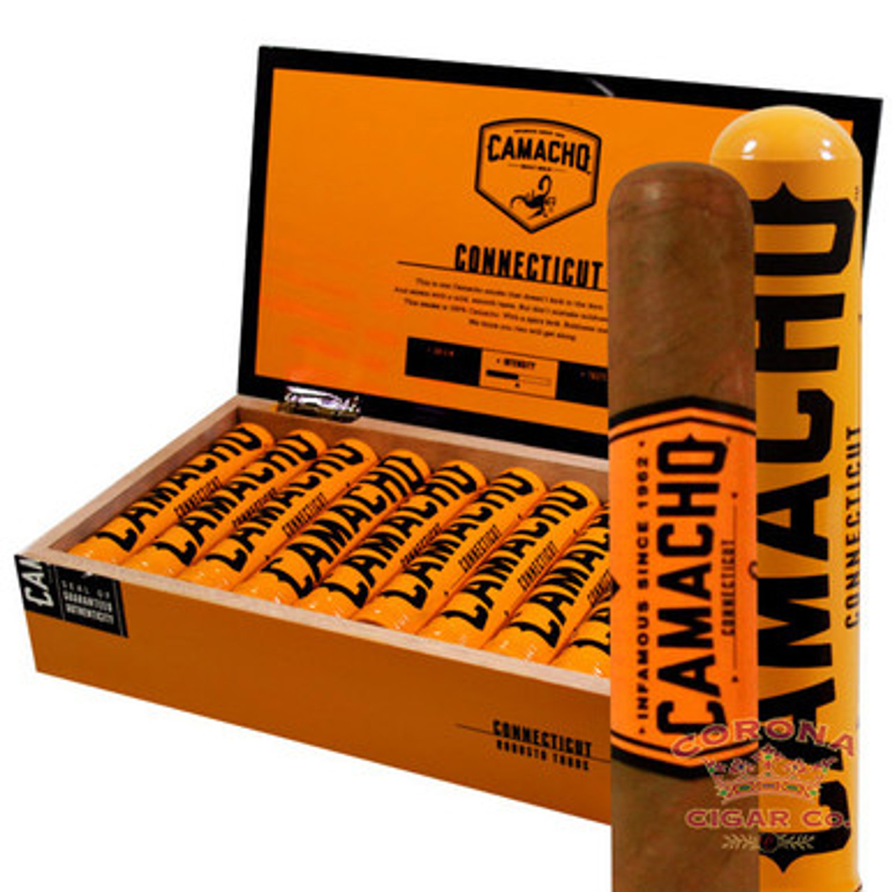  Camacho Robusto Connecticut Empty Wood Cigar Box 8.5
