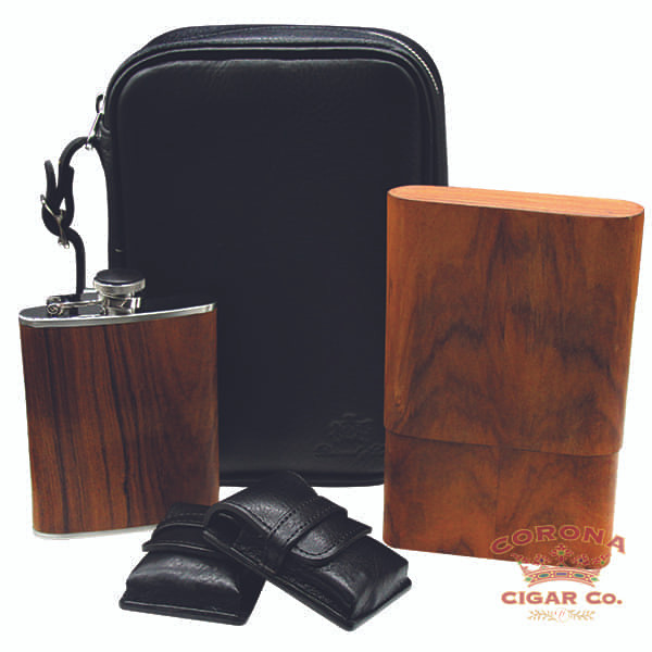 コバラ77 Brizard & Co Havana Travel Case Black/Rosewood - Corona Cigar Co.