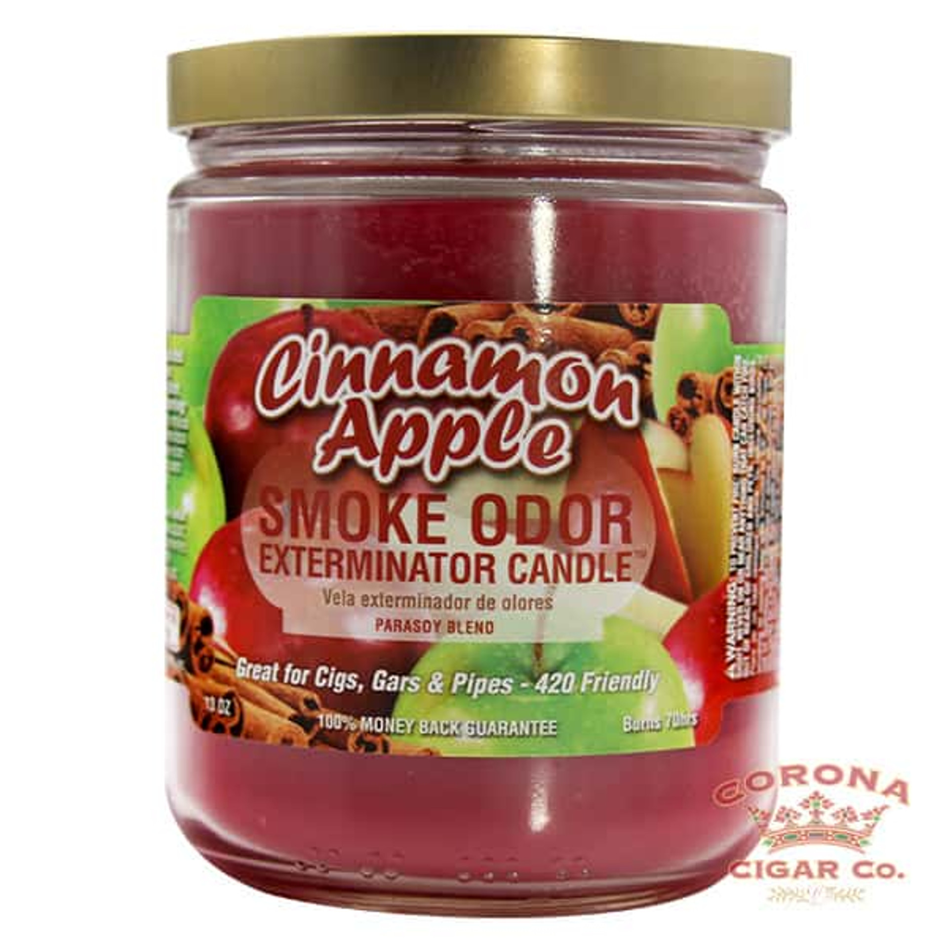 Smoke Odor Candle Cinnamon Apple (13oz Jar) Corona Cigar Co.