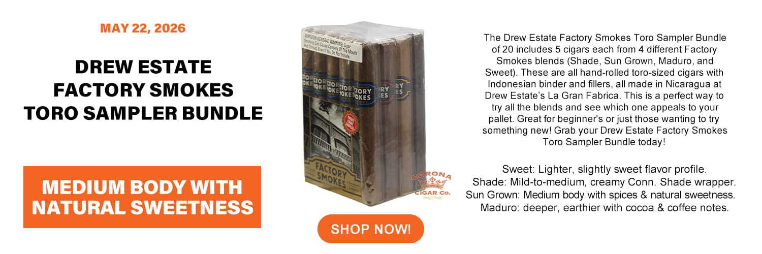 Drew Estate Factory Smokes Toro Sampler Bundle