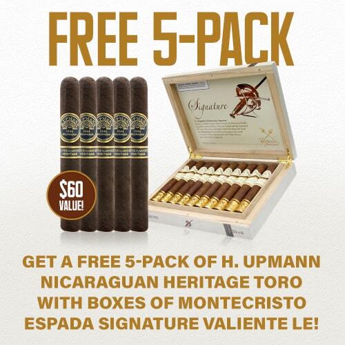 Free 5pk with Montecristo Espada Signature Valiente LE