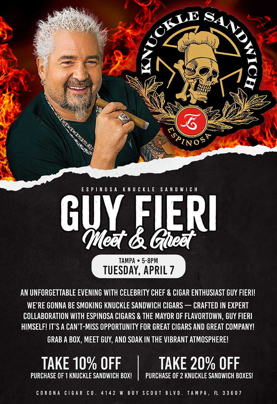 Knuckle Sandwich Cigars Event ft. GUY FIERI - Tampa