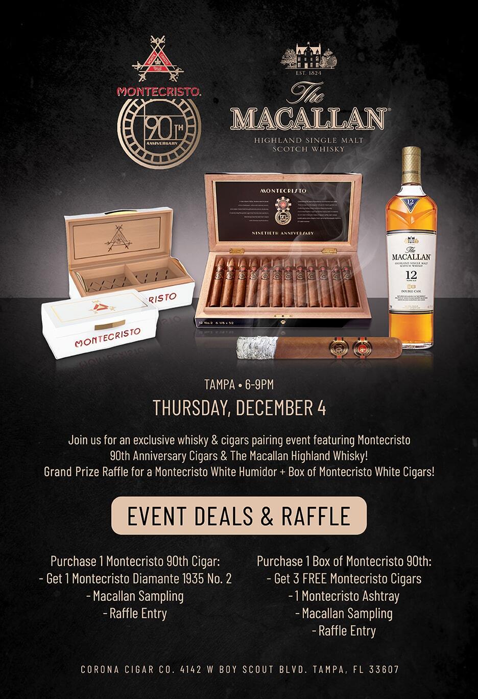 Montecristo 90th Anniversary & The Macallan Pairing Event - Tampa