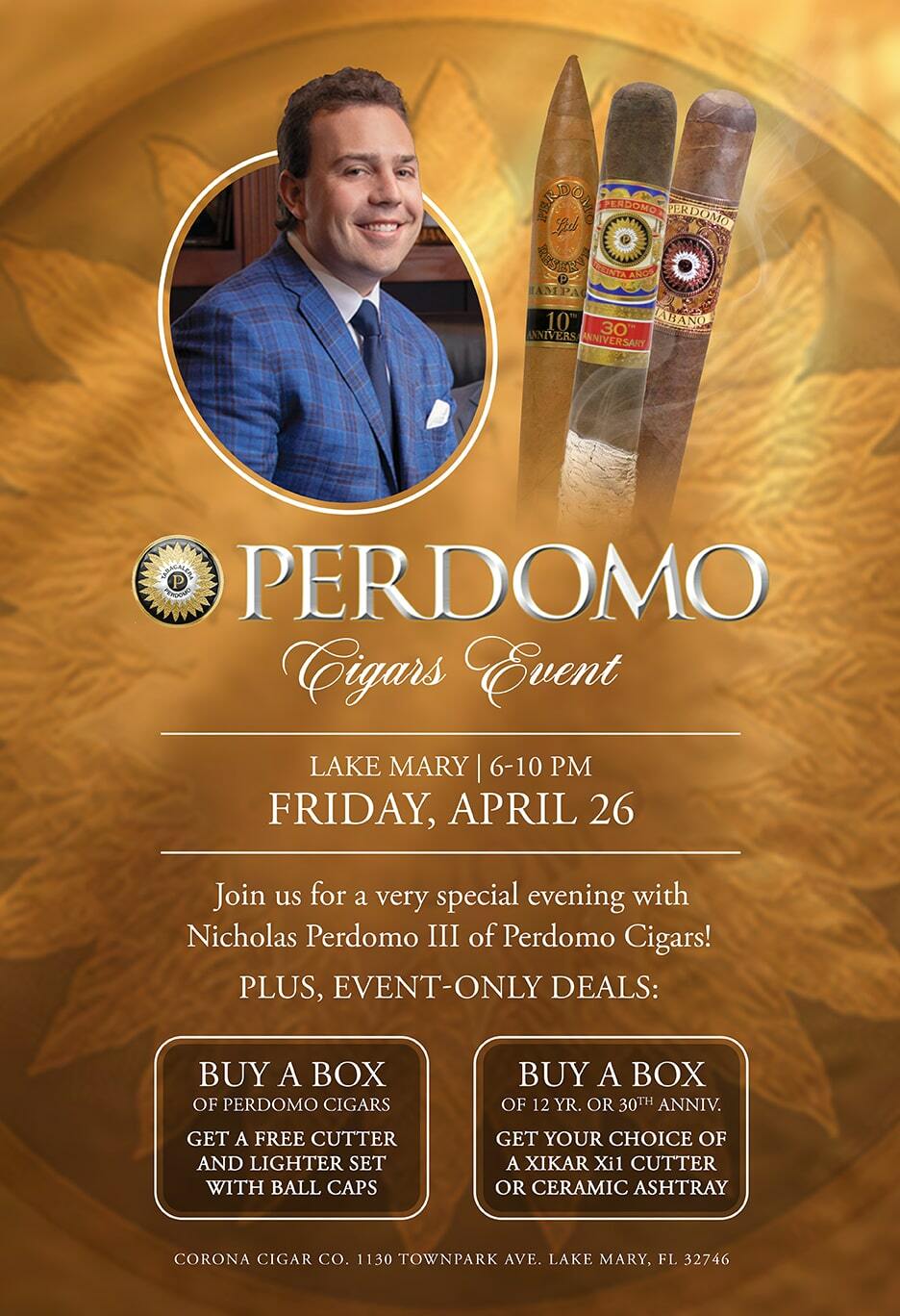 Perdomo Cigars Event w/ Nicholas Perdomo Jr. - Lake Mary/Heathrow