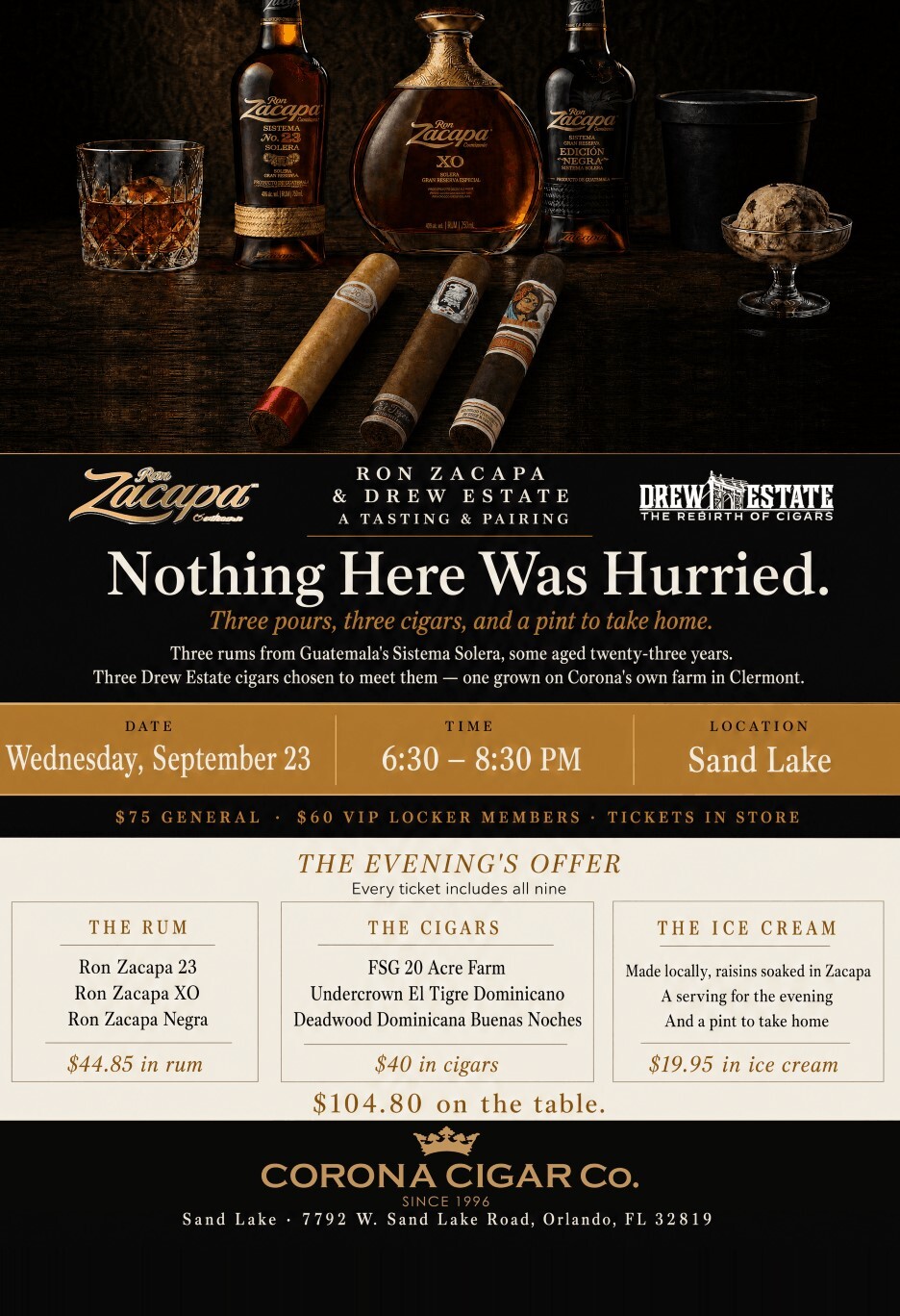  Ron Zacapa & Drew Estate Pairing Event - Dr. Phillips