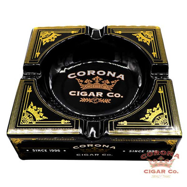 Corona Cigar Co. Black Ceramic Ashtray