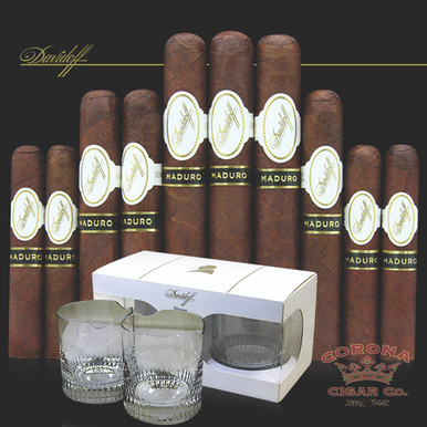 Davidoff Maduro 2024 10-Pack Sampler + Rocks Glass Set