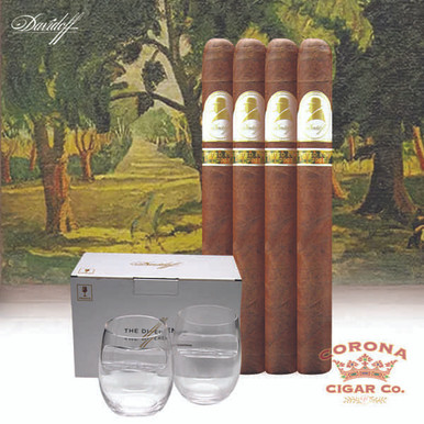 Davidoff Winston Churchill The Artist 4-Pack + Wine Tumbler Set