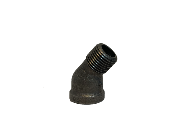 BLACK MALLEABLE FITTING STREET ELBOW 45°