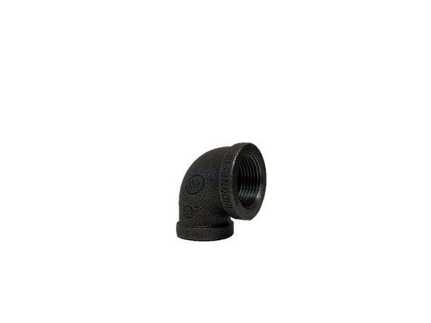 BLACK MALLEABLE FITTING REDUCING ELBOW 90°