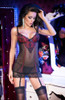 CR 4153 M Black Red Chemise + String