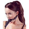 Leather Gag with silicon black dildo