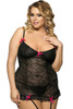 Guêpière balconnet noire dentelle et string Plus Size