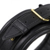 Bondage Black Gold Leather Set Ankle Wrist Collar with Leash