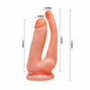 Double Pussy & Ass Vibrator with suction 20 cm