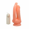 Double Pussy & Ass Vibrator with suction 20 cm