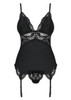 Padded Corset & Thong Black S/M Medium 	Obsessive