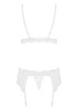 Bra, Garterbelt & Thong White Small Obsessive