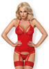 Corset & Thong Red L/XL Large Obsessive