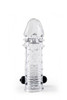 Transparent vibrating penis sleeve with pimples from Virgite