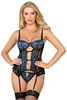 Blue lace basque and thong  L/XL Large
