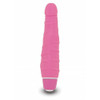 Mini Classic Slim Silicone Penis Vibrator in Pink 16cm
