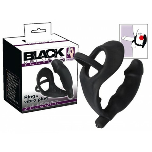 Silicone Cock Ring with Vibrating Cock plug