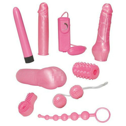 Complete 9pcs Pink Sex Toy Set 1