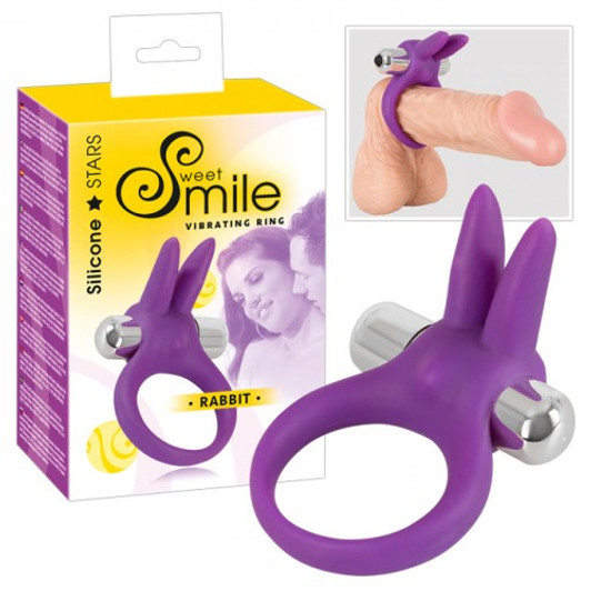 Purple vibrating Rabbit Cock Ring 1