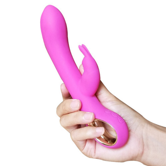 Leaslo Luxury Rechargeable Pink Bunny Vibrator 8inch