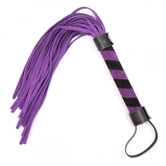 Whips Cyprus-Spanking Nu-buck flogger whip Purple-black 17.5"